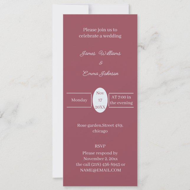 Invitación a la boda personalizada por cimarrona s (Anverso)