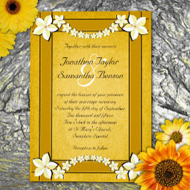 Invitación a la boda personalizada Rustic Gold Whi