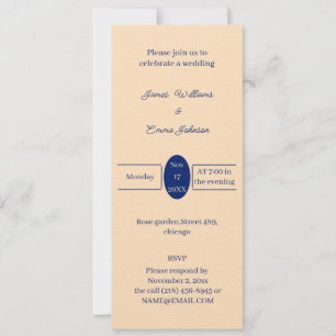 Invitación a la boda personalizada simple en beige
