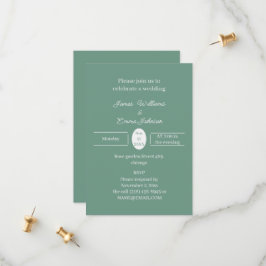 Invitación a la boda personalizada verde simple