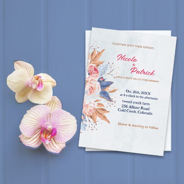 Invitación a la boda personalizado de flores silve (Subido por el creador)