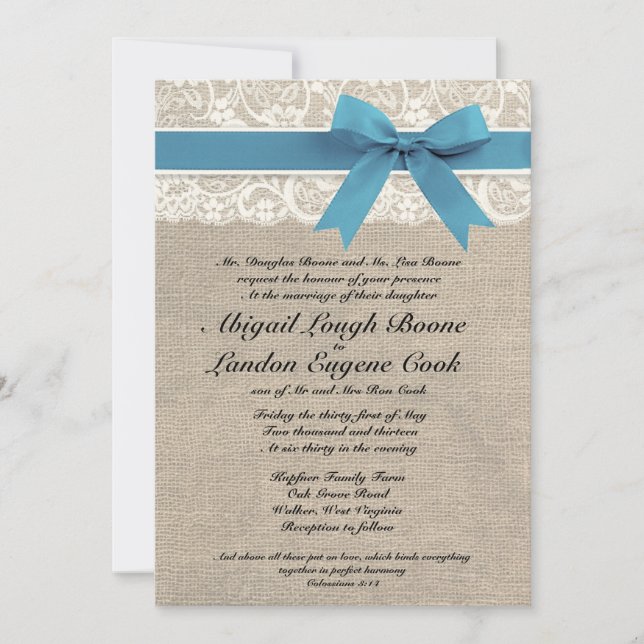 Invitación a la boda Personalizado mediterránea de (Anverso)