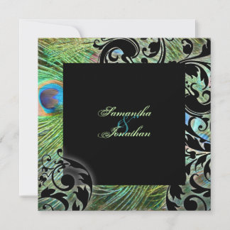 Invitación a la boda Pezón Verde Verde azulado