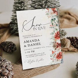 Invitación a la boda Pinecone de Winter Red Green