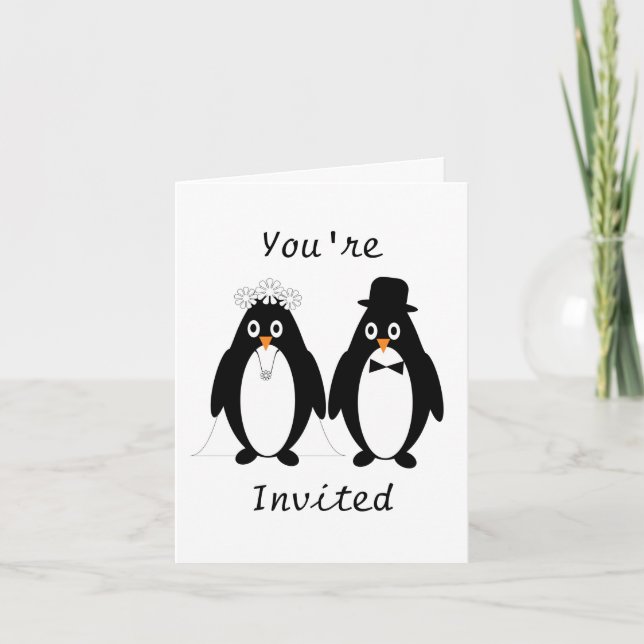 Invitación a la boda pingüina (Anverso)