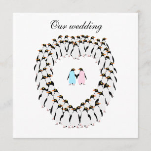 Invitación a la boda pingüino