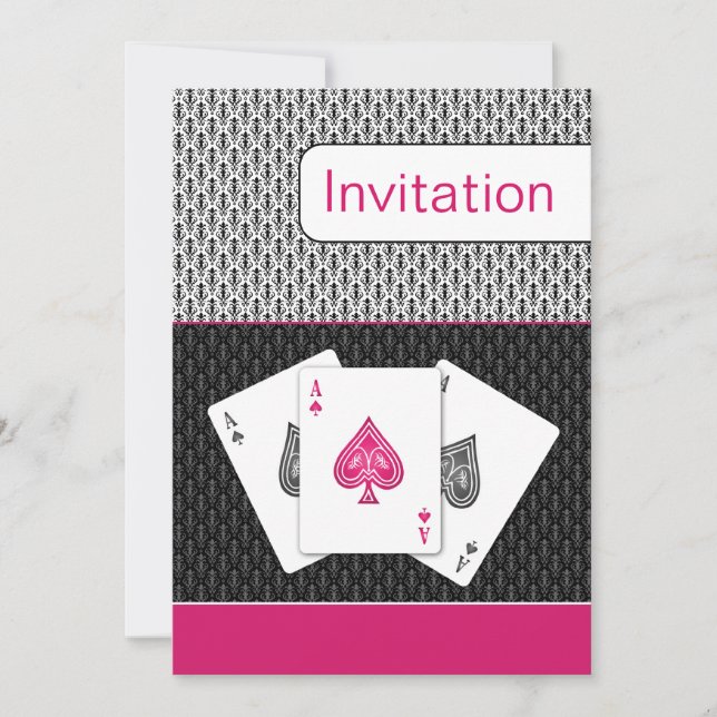 invitación a la boda pink 3 aces vegas (Anverso)
