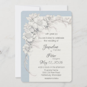 Invitación a la boda plana con elegancia boda