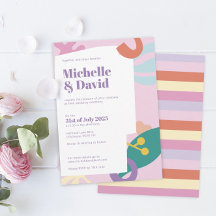 Invitación a la boda plana de Confetti Collage