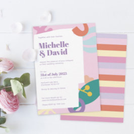 Invitación a la boda plana de Confetti Collage