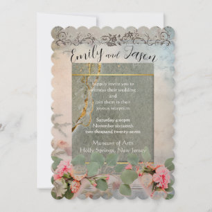 Invitación a la boda plana de Frilly Elegance
