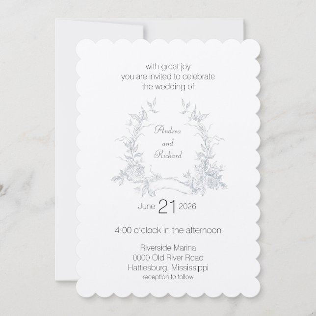 Invitación a la boda plana en el jardín de mi Boda (Anverso)