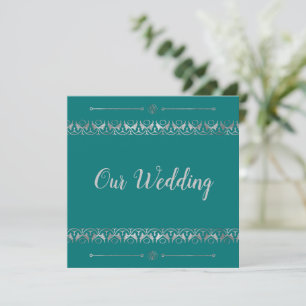 Invitación a la boda plateada de lujo