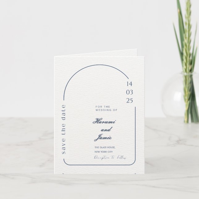 Invitación a la boda plegable moderna - Elegante y (Anverso)