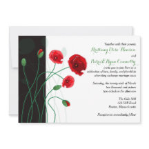 Invitación a la boda | Poppies rojos con negro, ve