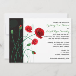 Invitación a la boda | Poppies rojos con negro, ve
