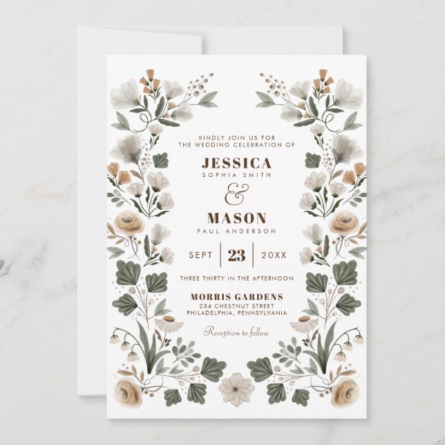 Invitación a la boda popular moderna de Boho (Anverso)