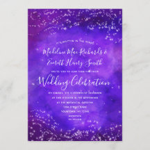Invitación a la boda por acuarela de Galaxy Starry