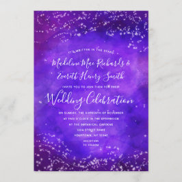 Invitación a la boda por acuarela de Galaxy Starry