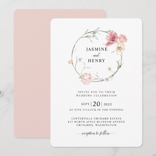 Invitación a la boda por Bouquet Tulip de primaver (Anverso / Reverso)