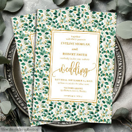 Invitación a la boda por el maravilloso oro verde 