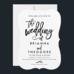 Invitación a la boda por mano de moda<br><div class="desc">Seleccione una forma cortada,  papel texturado o papel ultradelgado para un toque especial.</div>