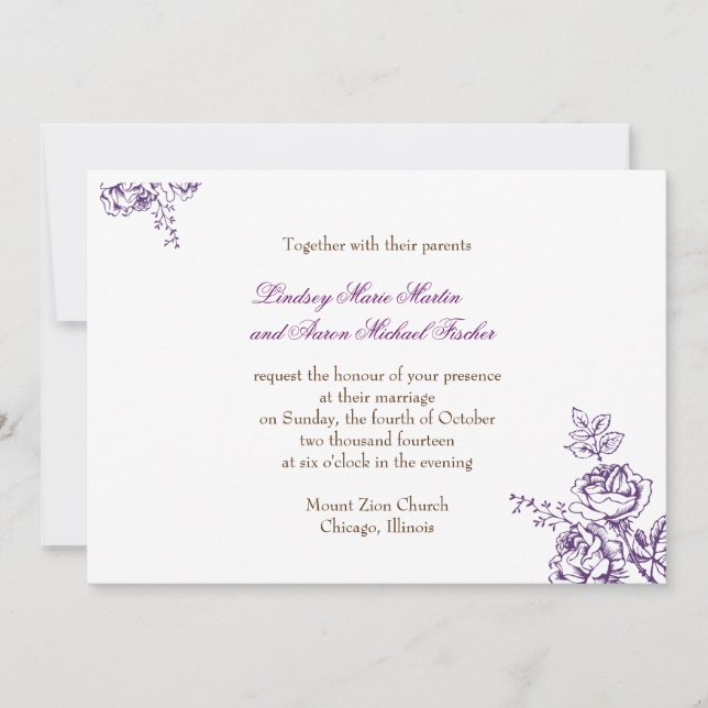 Invitación a la boda por Moda Rústica (Anverso)