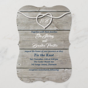 Invitación a la boda por monograma náutico