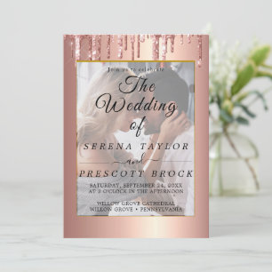 Invitación a la boda por overlay de purpurina Drip