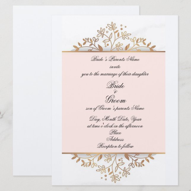 Invitación a la boda por suavidad de novia (Anverso / Reverso)