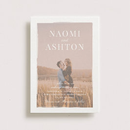 Invitación a la boda por superposición cepillada