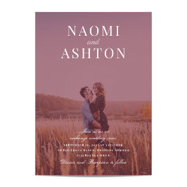 Invitación a la boda por superposición cepillada