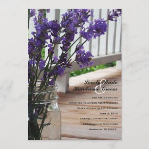 Invitación a la boda porche de Mason Jar Lavender