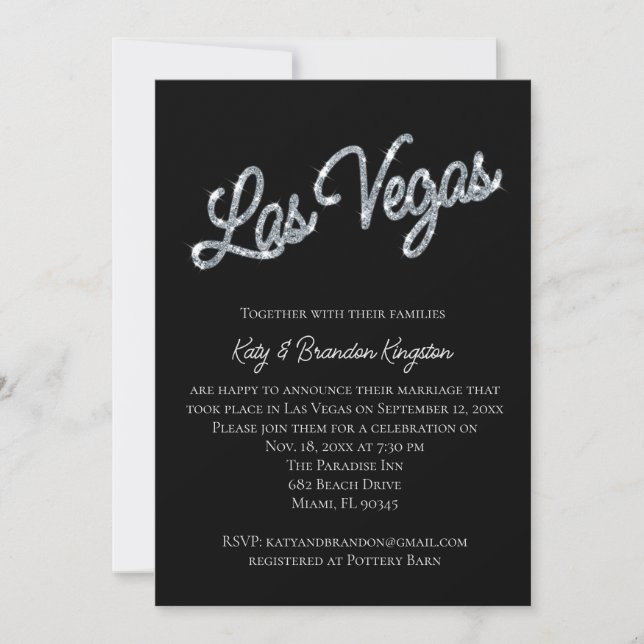 Invitación a la boda posterior a la boda de Silver (Anverso)