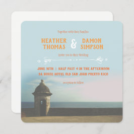 Invitación a la boda puertorriqueña con el atardec