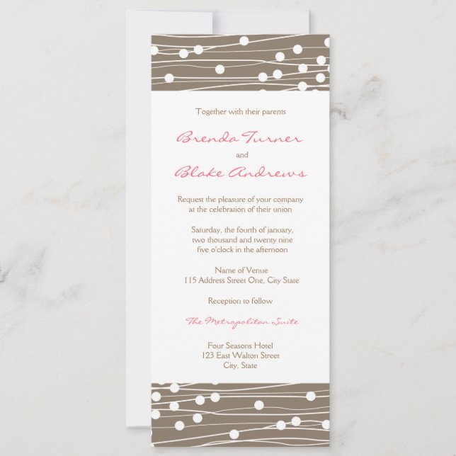 Invitación a la boda - Puntos y líneas orgánicos (Anverso)