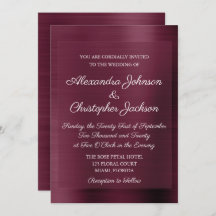 Invitación a la boda Purple Burgundy Elegant