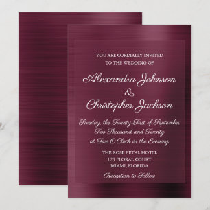 Invitación a la boda Purple Burgundy Elegant