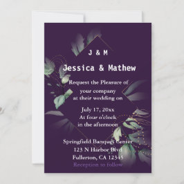 Invitación a la Boda Purple Elegant Greenery