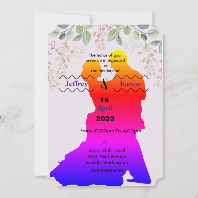 Invitación a la boda púrpura (Anverso)