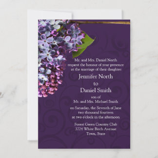 Invitación a la boda púrpura