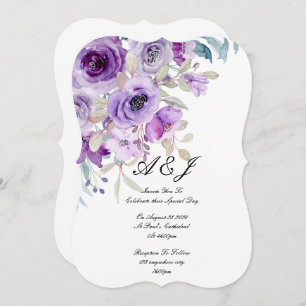 invitación a la boda púrpura bonito lilac