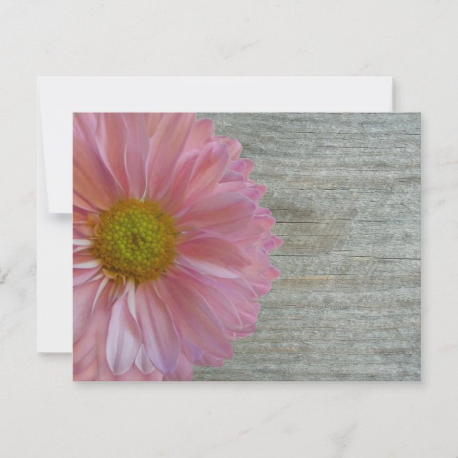 Invitación a la boda púrpura clara y de madera de  (Anverso)