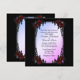 Invitación a la boda púrpura de cuarto de Gótico f