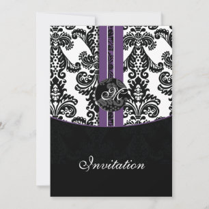 invitación a la boda púrpura de damasco