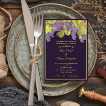 Invitación a la Boda Púrpura de Grapevine Vineyard