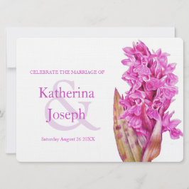 Invitación a la boda púrpura de la acuarela de la 