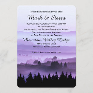 Invitación a la boda púrpura de la montaña rusa