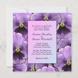 Invitación a la boda púrpura de pansy