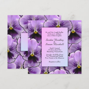 Invitación a la boda púrpura de pansy